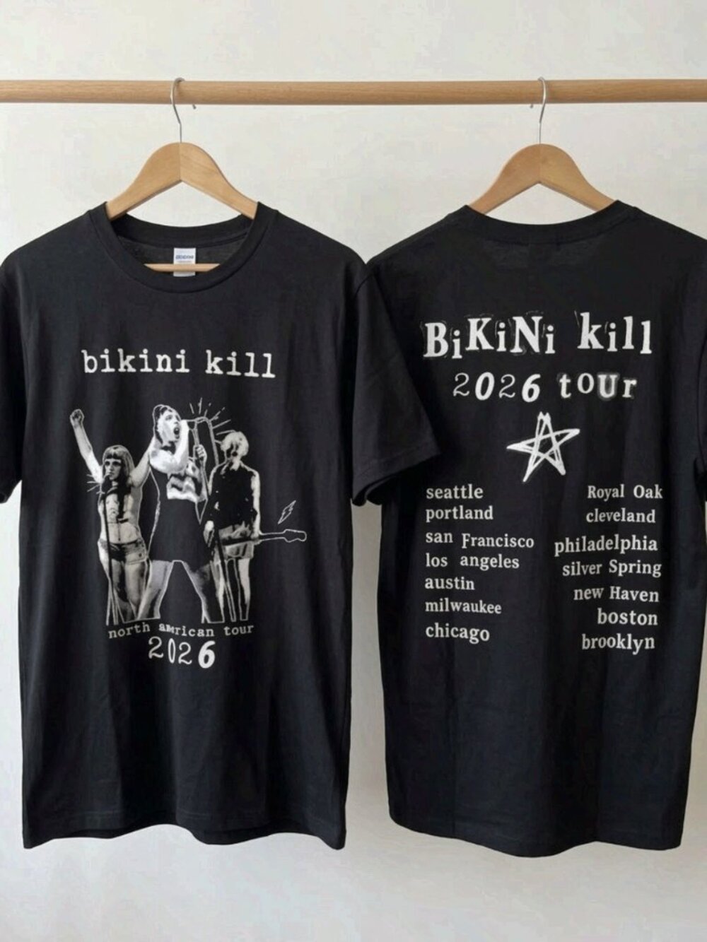 Bikini Kill North American Tour 2026 Tour Dates T-Shirt Reprint